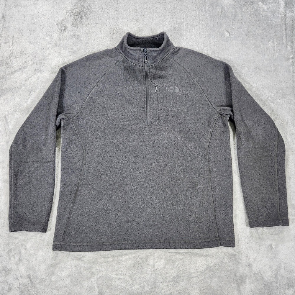 The North Face Pullover Mens Large Gordan Lyons Pullover Gray 1/4 Zip‎ Fleece